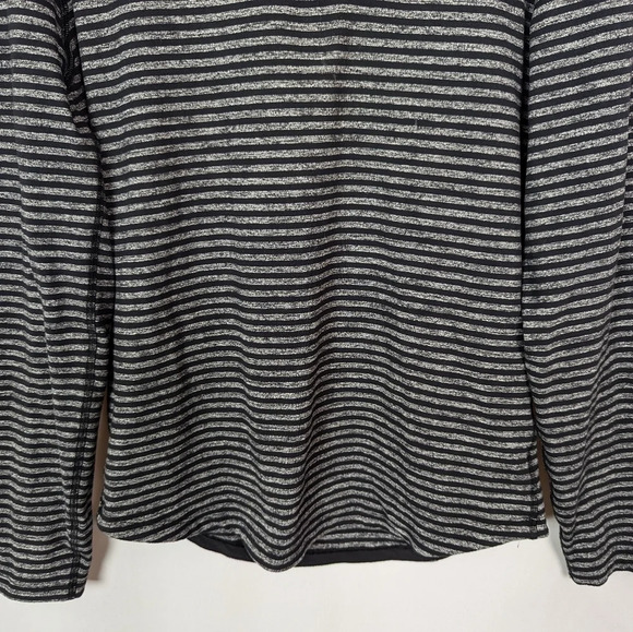 Lululemon Men M Surge Warm 1/2 Zip Raven Stripe Black Heathered Black Athletic - Picture 9 of 13